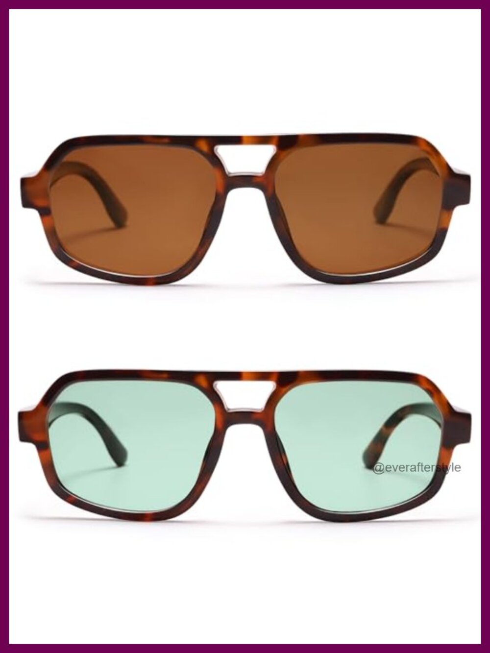 Retro Aviator Polarized Square Sunglasses Oversized UV400 Unisex